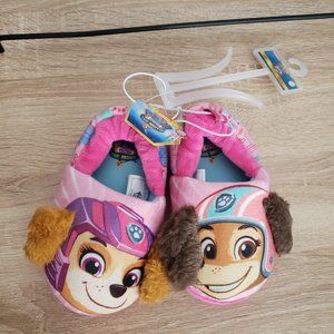 New Paw Patrol Fuzzy Slippers Toddler Girl 7/8 Skye Everest Pink Nickelodeon